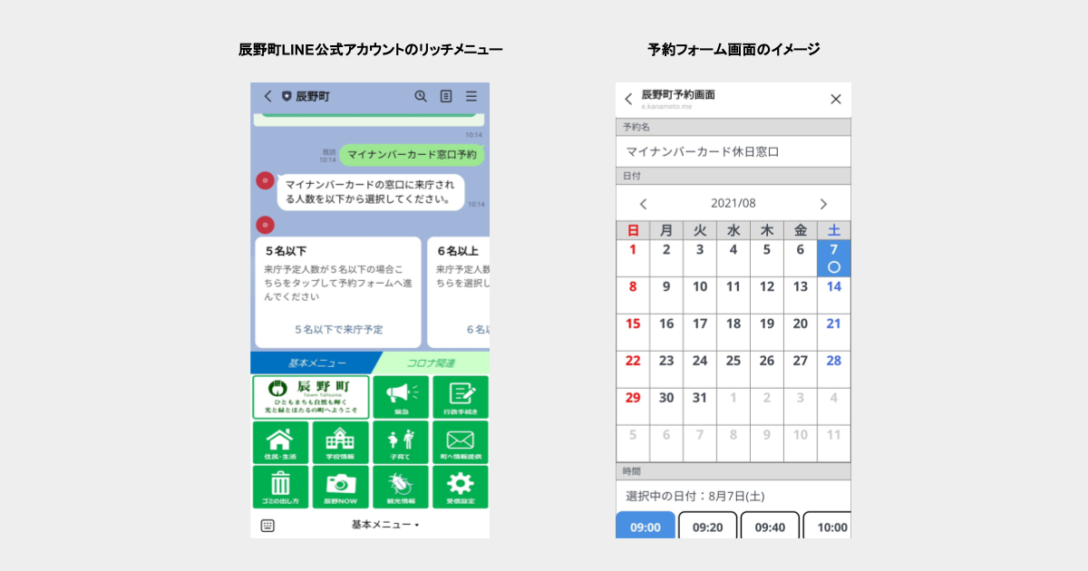 長野県辰野町におけるLINEを活用した「マイナンバーカード休日窓口」の来庁予約を支援