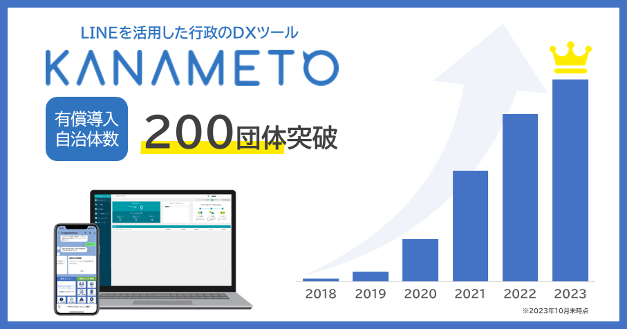 LINEを活用した行政のDXツール「KANAMETO」導入自治体が200団体を突破しました！