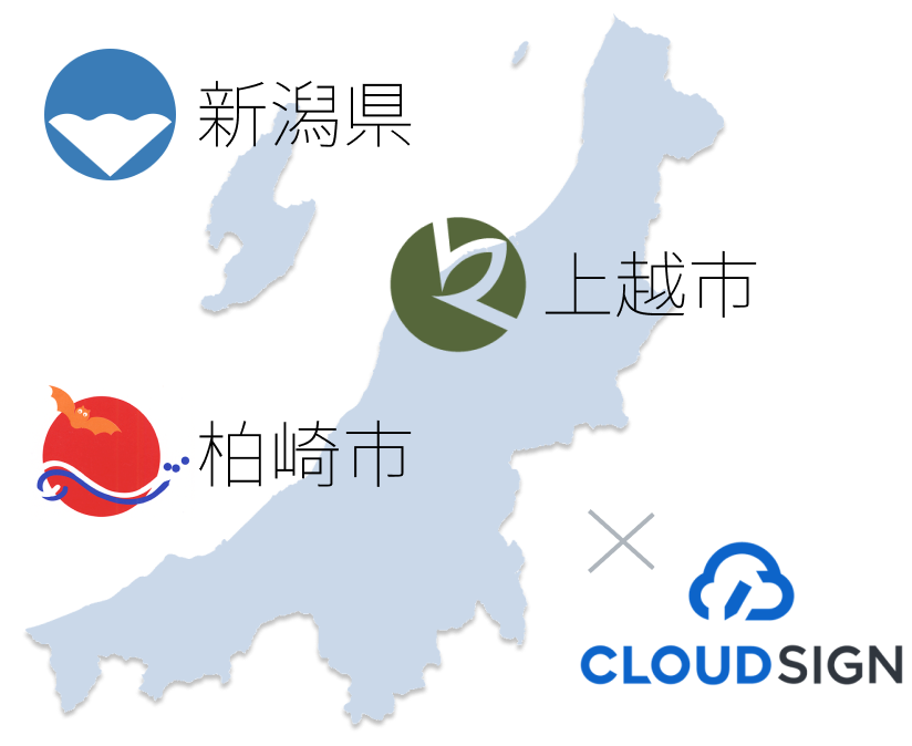 新潟県、上越市、柏崎市の3自治体が、 電子契約サービスの利用で「クラウドサイン」を導入